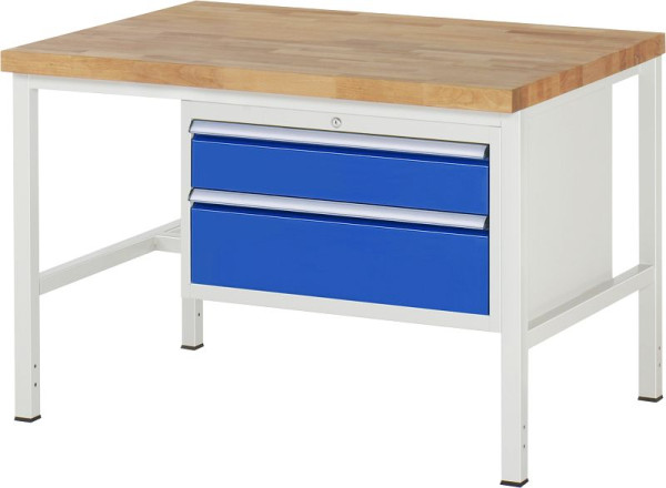 Etabli RAU série 8000 - modèle 8223, L1250 x P900 x H840-1040 mm, base système L1245 x P850 x H800-1000 mm, 03-8223A1-129B4H.11