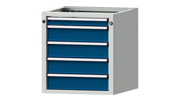 Armoire de base pour établis ANKE, modèle 1807 V, 570 x 615 x 600 mm, RAL 7035/5010, 402.016