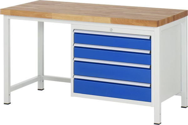 Etabli RAU série 8000 - modèle 8262, L1500 x P700 x H840-1040 mm, base système L1495 x P650 x H800-1000 mm, 03-8262A1-157B4H.11