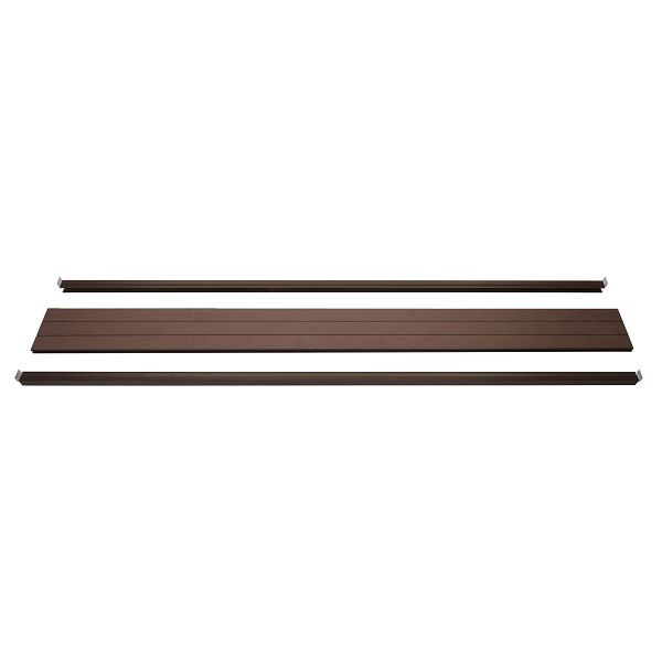 Ensemble d'extrémité Mendler pour brise-vue WPC Sarthe, profil d'extrémité coupe-vent, poteau WPC, 180cm, marron, 76256