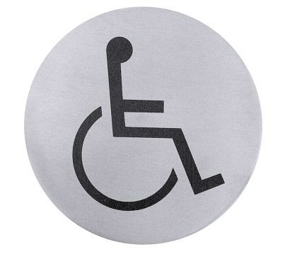Contacto symbole de porte de toilette CONDUCTEUR DE FAUTEUIL ROULANT, 7661/005