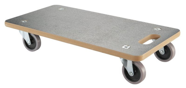 Rouleau polyvalent BS rollers 290x580 mm, revêtement MDF, roue en caoutchouc gris 75 mm, capacité de charge 200 kg, lot de 2, A.-ROLLER.085
