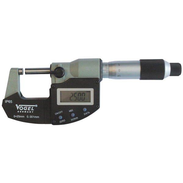 Micromètre numérique Vogel Germany, DIN 863, IP65, 0 - 25 mm / 0 - 1 pouce, 230130