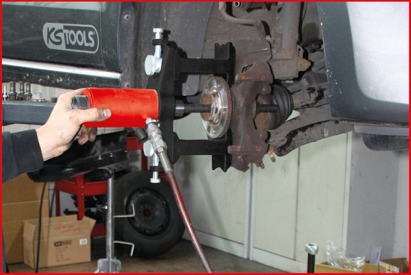 Groupe hydraulique KS Tools 22t avec pompe hydraulique et manomètre, 440.0580