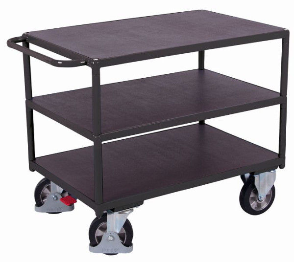 Chariot de table pour charges lourdes VARIOfit avec 3 zones de chargement, dimensions extérieures : 1 190 x 700 x 925 mm (LxPxH), sw-700.617/AG