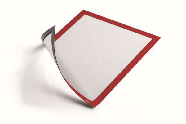 DURABLE DURAFRAME Cadre d'information magnétique A4, rouge, lot de 5, 486903
