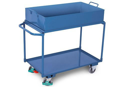 Chariot de table DENIOS DENIOS classic-line, avec plateau en acier amovible, 845 x 495 mm, 250 kg, 258-876