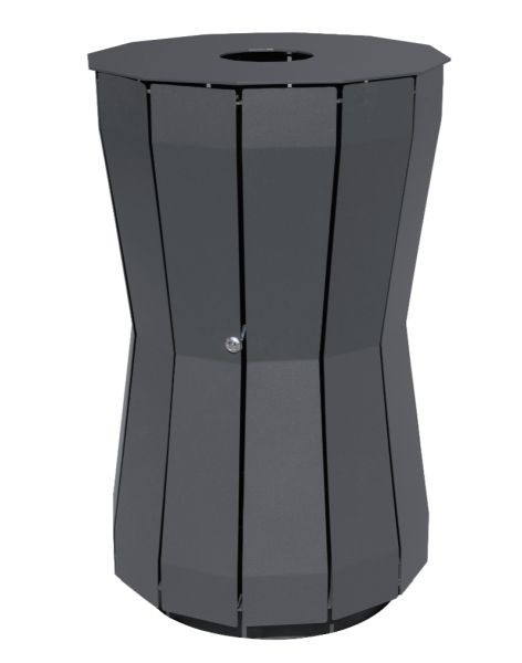 Poubelle sur pied Renner d'environ 105 L au design élégant, galvanisée à chaud et revêtement par poudre, fer mica anthracite, 7099-00PB DB 703