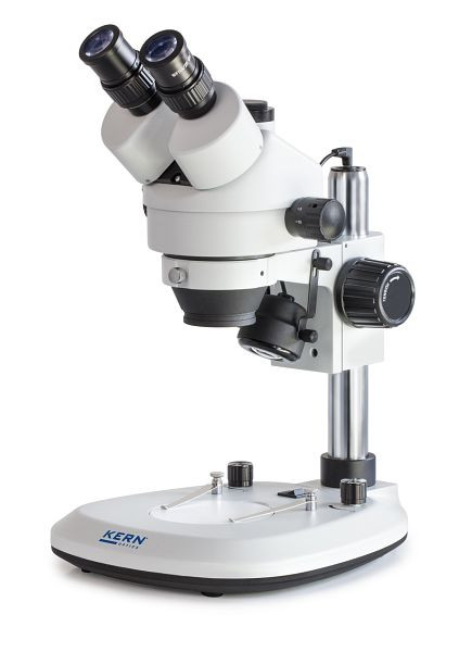 Microscope à zoom stéréo KERN Optics, Greenough 0,7 x - 4,5 x, binoculaire, oculaire HWF 10x / Ø 20mm High Eye Point Alimentation intégrée, OZL 463