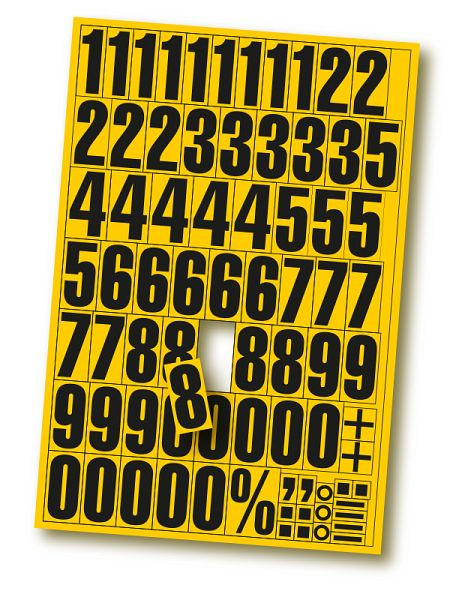 Chiffres magnétiques Eichner, noir sur jaune, 9218-03028