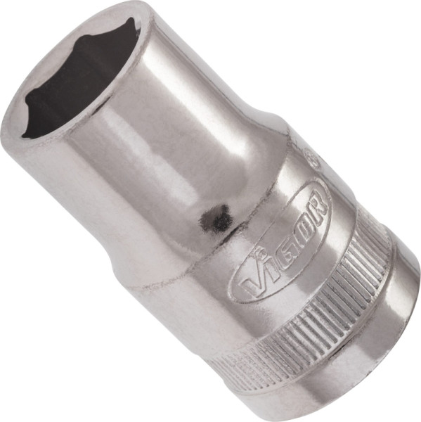 Insert de clé à douille VIGOR, carré creux 12,5 mm (1/2 pouce), profil à six pans extérieurs, 13 mm, V2599N