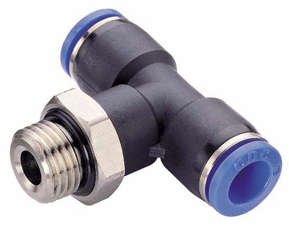 temporisateur B-TEd-6-1/8-KU, raccord vissé en T, cylindrique, avec joint torique, Ø tuyau : 6 mm, filetage : 1/8", UE : 10 pièces, 03180062