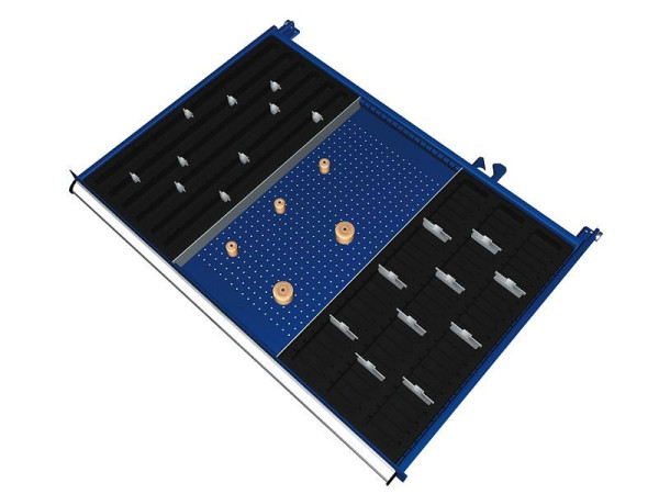Kit de matériel de séparation KLW pour tiroirs hauteur 50 mm dans armoire SJB, taille d'armoire 1031 x 750 mm L x P, SJB-B06-032