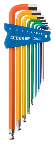 Jeu de tournevis coudés GEDORE, 9 pièces, coloré, 3297470