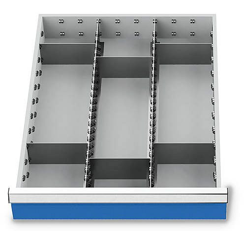 Bedrunka+Hirth inserts de tiroir T736 R 18-24, pour hauteur de panneau 50 mm, 2 x MF 600 mm, 6 x TW 150 mm, 113BLH50