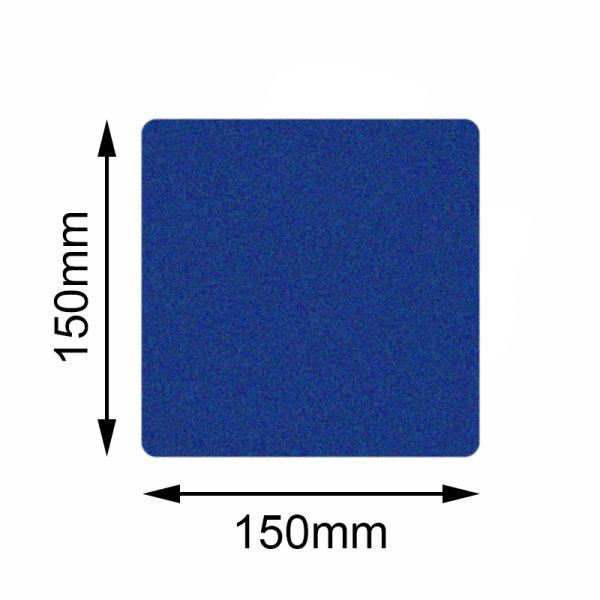 Marqueur de sol Mehlhose carré bleu de sécurité 150x150mm, UE: 10 pièces, KSBQ1V10