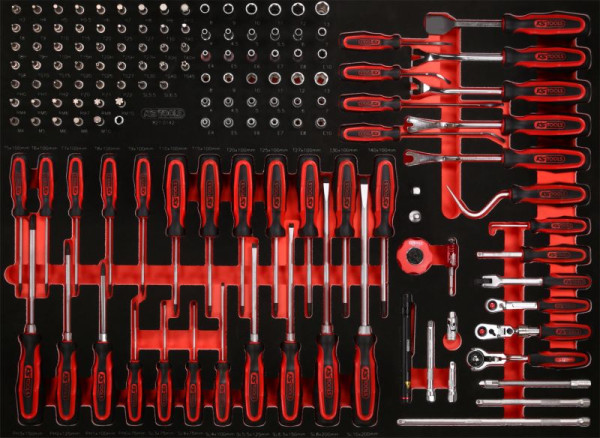 KS Tools PERFORMANCEplus jeu d'outils 142 pièces clé à douille et tournevis, 821.0142