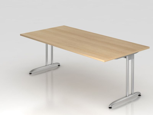 Bureau Hammerbacher pied C 200x100cm chêne, hauteur de travail 72 cm, VBS2E/E/S