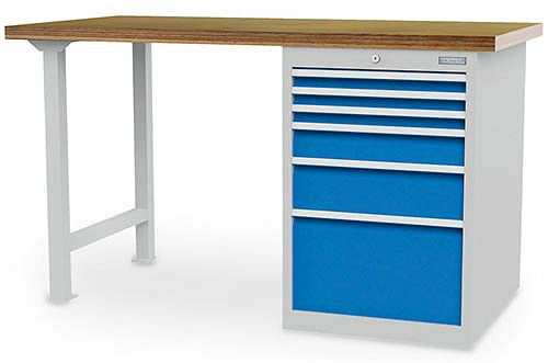 Établi en rangée Bedrunka+Hirth R 18-24, 3x50 VA, 1x100VA, 1x150VA, 1x30VA, tiroir à extension complète 100%, 2000 x 750 x 859 mm, 03.20.580.8V
