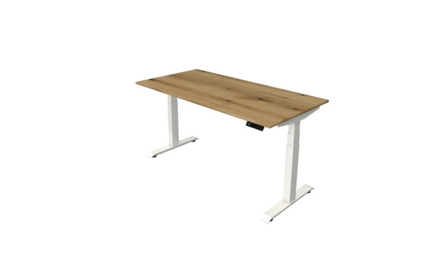 Kerkmann table debout/assise Move 4 nouveau 160 x 80 cm structure blanc, plateau chêne, 10090655