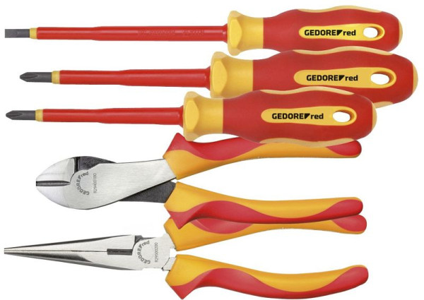 GEDORE rouge jeu d'outils VDE 2xpinces+PH+SL 5 pièces, 3301414