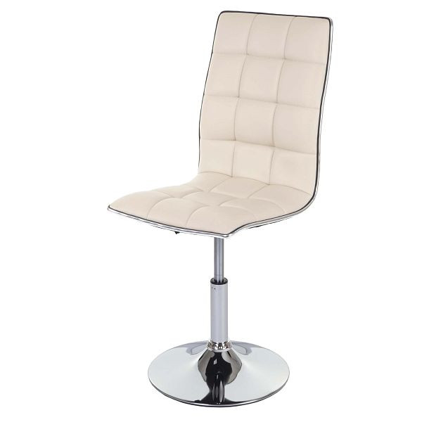 Chaise de salle à manger Mendler HWC-C41, chaise de cuisine, pivotante réglable en hauteur, similicuir, crème, 74272