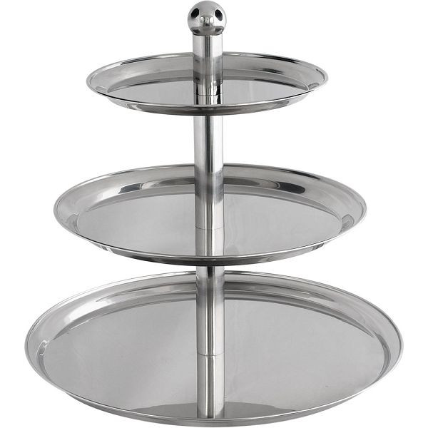 Présentoir à gâteaux Stalgast avec poignée boule, 3 niveaux, hauteur 50 cm, BK0307003