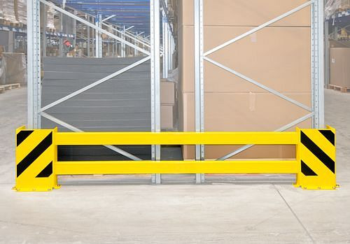 Protection d'étagère DENIOS sur le côté D 2.1 en acier, largeur d'étagère 2300 à 2700 mm, 233-422