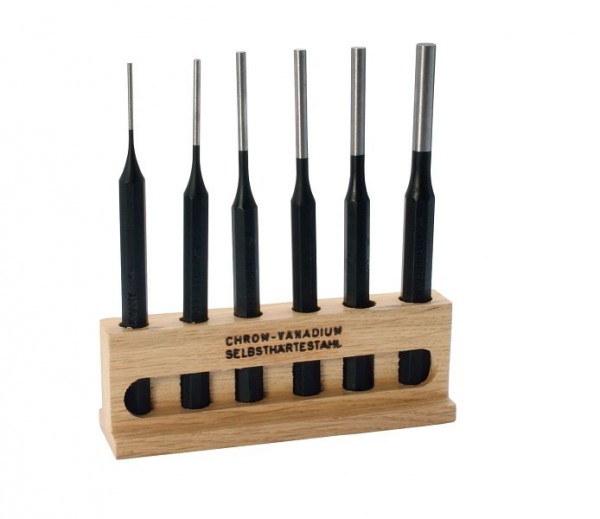 ELORA Jeu de perforatrices dans un support en bois, 6 pièces, 271S, 0271500606000