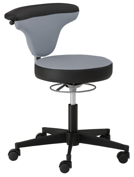 Mayer Sitzmöbel chaise pivotante fonctionnelle myTORRO SIT, avec roulettes pour moquette, gris clair/noir brillant, 1351_754