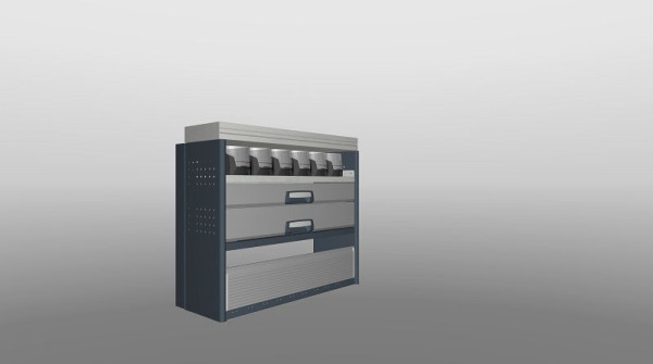Module de solution d'aménagement de fourgon Plastipol-Scheu Profi-Line 990 x 1100 x 310/410 mm, PL 703