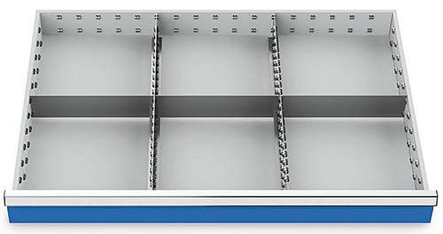 Bedrunka+Hirth inserts de tiroir T736 R 36-24, pour hauteur de façade 75 mm, 2 x MF 600 mm, 3 x TW 300 mm, 155BLH75