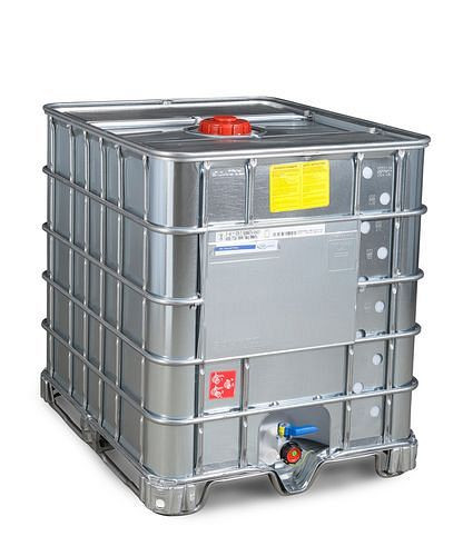 Conteneur pour marchandises dangereuses DENIOS IBC avec enveloppe en acier, Ex, patins en acier, 1000 l, NW150, 266-172