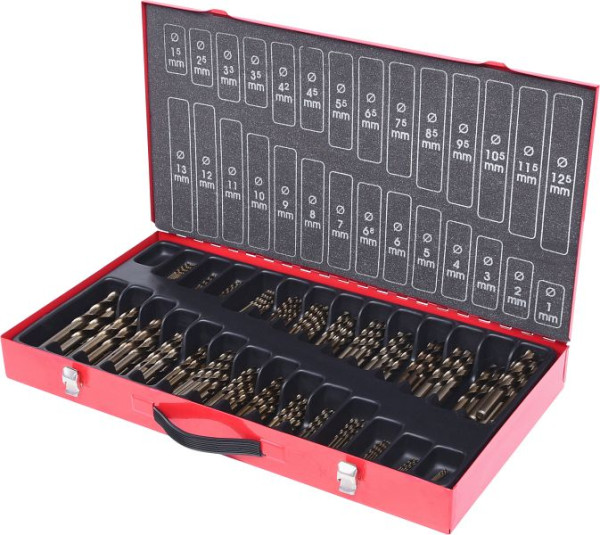 KS Tools HSS-G Co 5 jeu de forets hélicoïdaux, 230 pièces, 1-13 mm, 330.3650