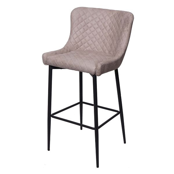 Tabouret de bar Mendler HWC-H79, tabouret de comptoir de tabouret de bar, repose-pieds en métal vintage, tissu/textile gris, 74062