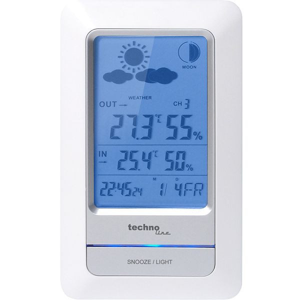Station météo Technoline, horloge à quartz, dimensions : 100 x 166 x 46 mm, WS 6740