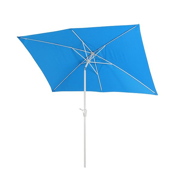 Parasol Mendler N23, parasol de jardin, 2x3m rectangulaire, inclinable, polyester/aluminium 4,5kg, bleu, 76716