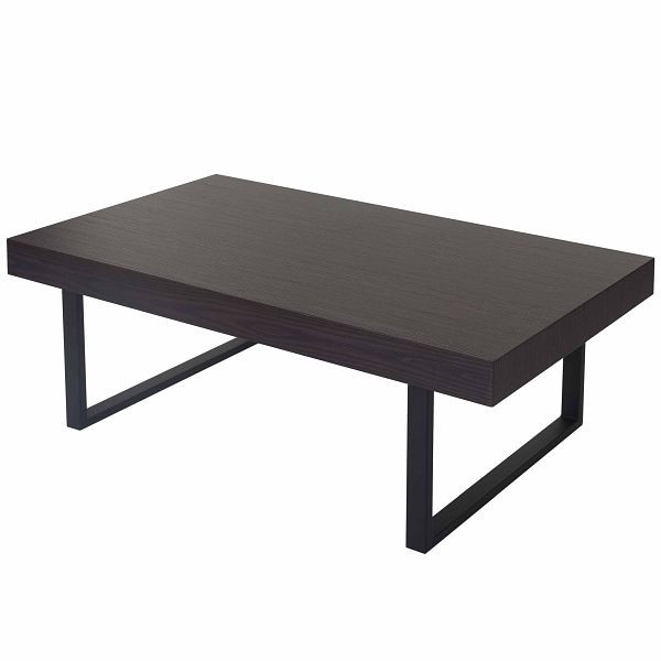 Table basse Mendler Kos T576, table de salon 40x110x60cm, wengé, pieds en métal foncé, 45951