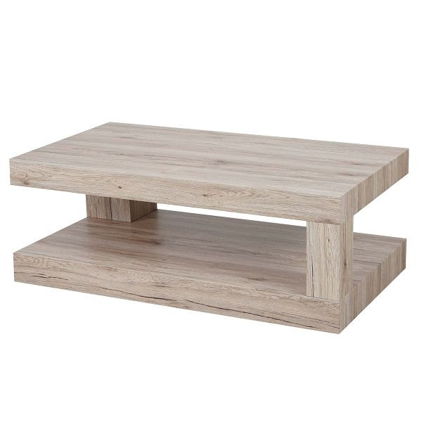 Table basse Mendler HWC-A32, table de salon, structure 3D 40x110x60cm, aspect chêne sanremo, 59395+59396