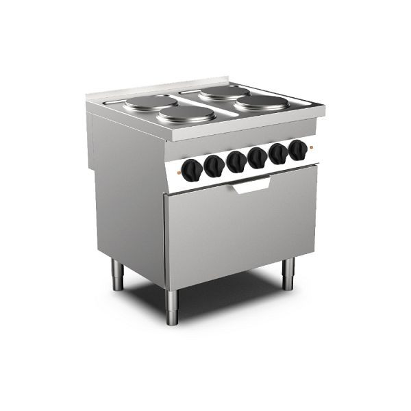 Cuisinière électrique Mareno MO-700 avec 4 plaques de cuisson rondes et four, 80cm, 170.409