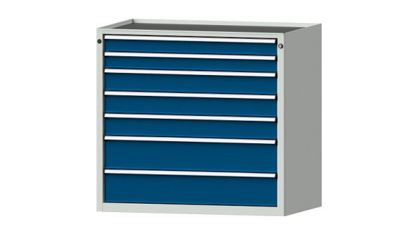 Armoire à tiroirs pour établis ANKE, modèle 3005 V, 1060 x 675 x 980 mm, RAL 7035/5010, baignoire, 611.408