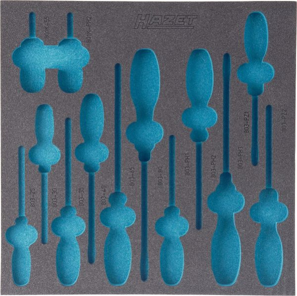 Insert en mousse souple Hazet à 2 composants, pour 163-100/13, dimensions / longueur : 344 mm x 342 mm, 163-100L