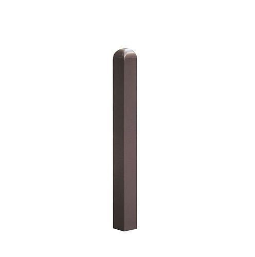 Borne de ville DENIOS, un œillet, pour installation fixe, avec trou d'ancrage au sol, peint en marron antique, 310853
