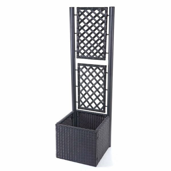 Treillis en polyrotin Mendler HWC-D76, treillis pour jardinière, 142x43x43cm, anthracite, 64276