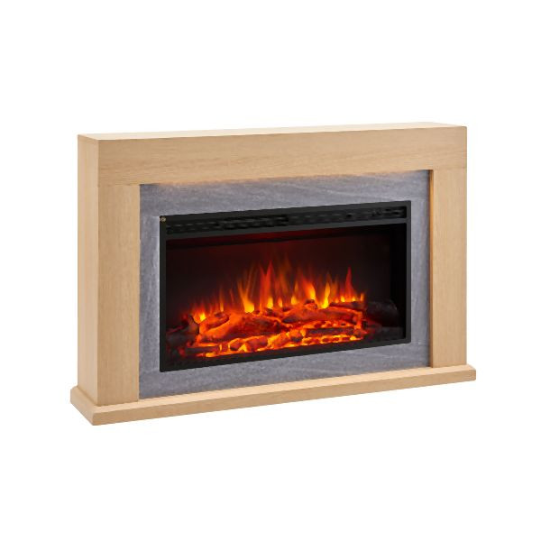 Cheminée électrique BALDERIA Xerxes, 2000 W, marron clair, EF380A-MT380B-NO
