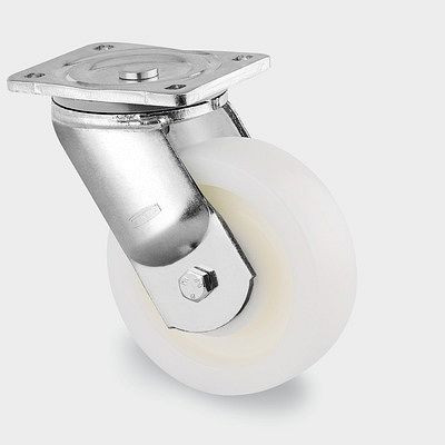 Roulette pivotante TENTE-ROLLEN, roue Ø 160 mm, capacité de charge 850 kg, hauteur de construction 205 mm, D 75 Shore, 9680TOP160P63