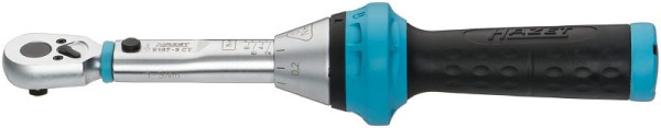 Clé dynamométrique Hazet, Nm min-max : 1 - 9 Nm, tolérance : 4 %, carré plein 6,3 mm (1/4 pouce), 5107-3CT