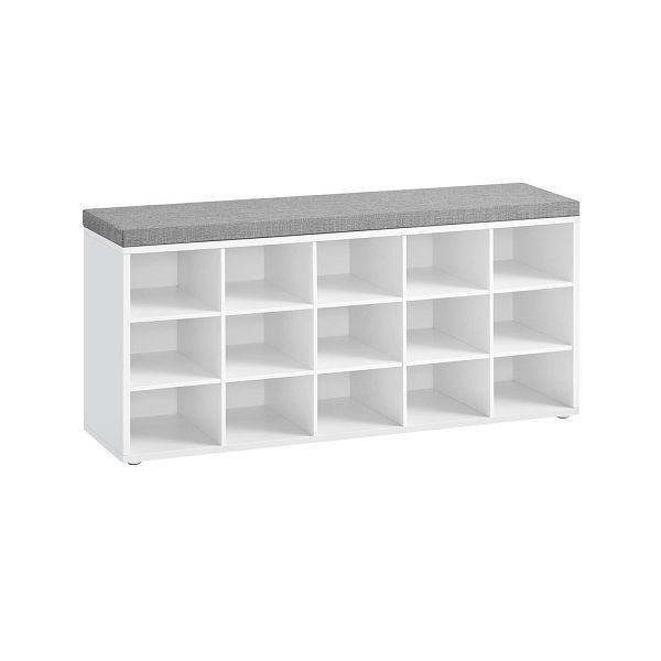 VASAGLE banc à chaussures avec 15 compartiments, LHS15WT
