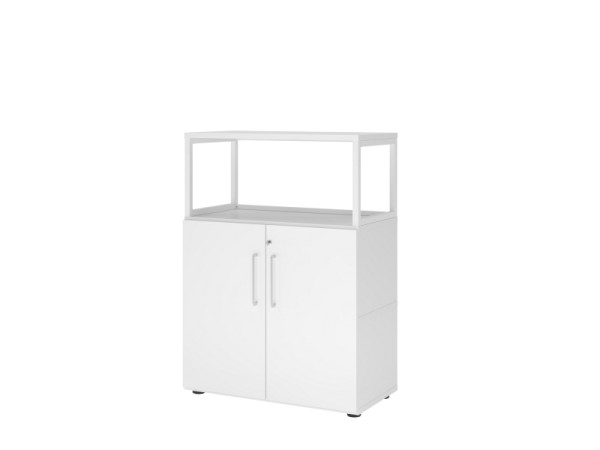 Hammerbacher étagère/portes, 3OH, blanc/blanc, VFW38T2RG/W/W/BS