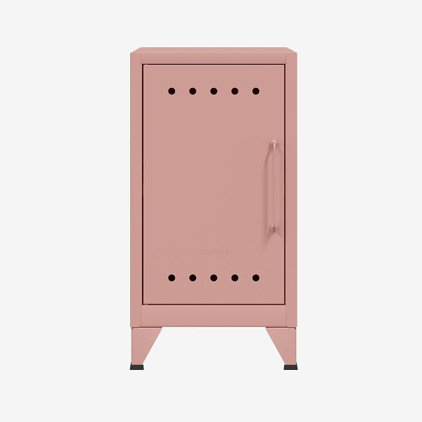 Mini meuble de rangement Bisley Fern, ouverture à gauche, avec étagère fixe, rose pastel (620), FERMINLH620